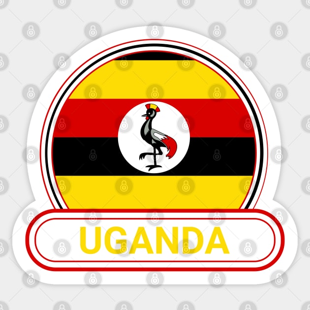 Uganda Country Badge - Uganda Flag Sticker by Yesteeyear